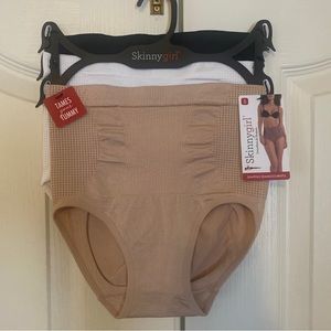 SKINNYGIRL 3p Brief 7703 S Small $42 Black White Nude NWT skinny girl